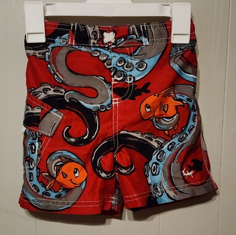Red Swim Trunks 18 Months Octopus Multicolor Beach Swim Joe Boxer A192